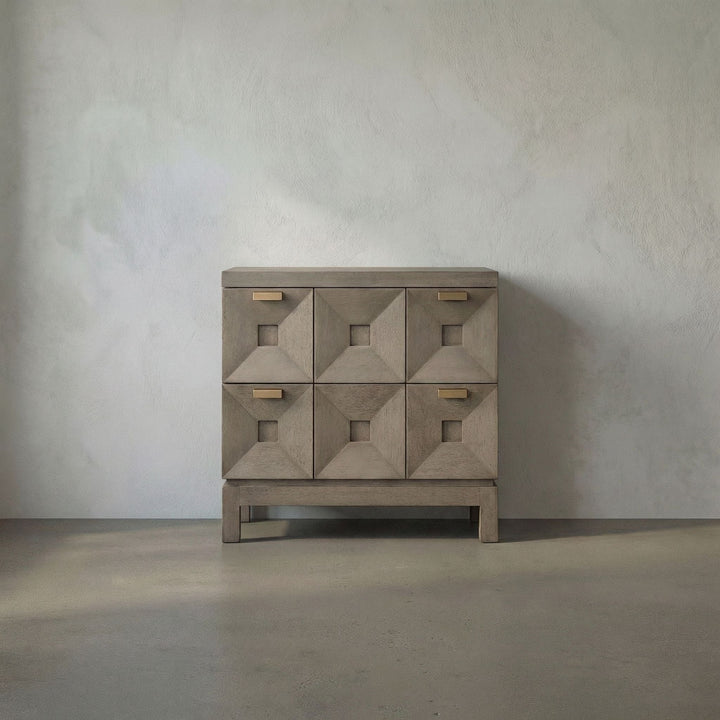 Noir Musashi 2 Drawer, Small - Greige Walnut