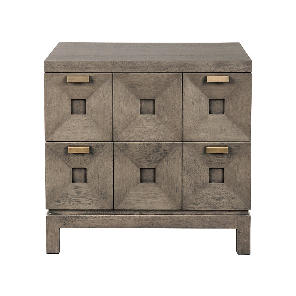 Noir Musashi 2 Drawer, Small - Greige Walnut