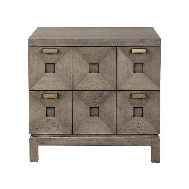 Noir Musashi 2 Drawer, Small - Greige Walnut