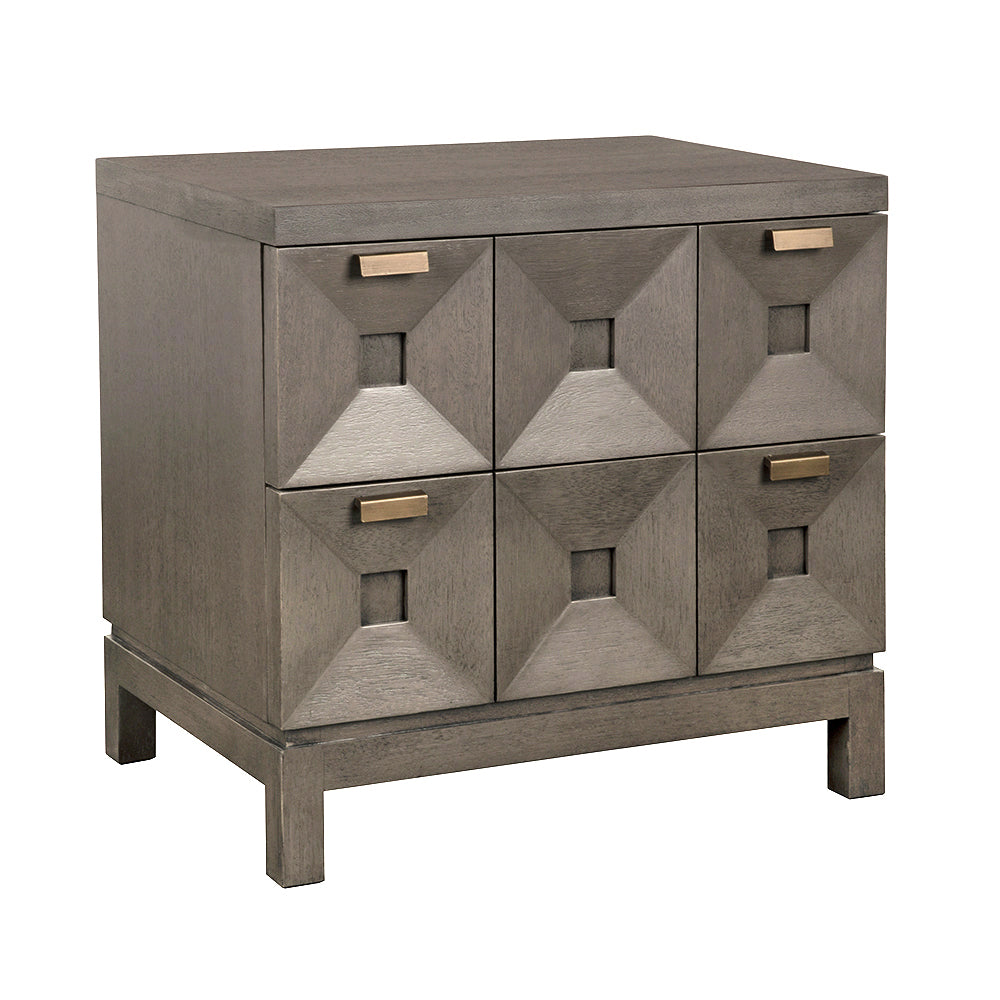 Noir Musashi 2 Drawer, Small - Greige Walnut