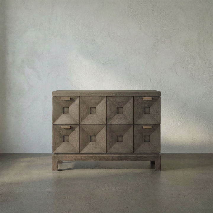 Noir Musashi 2 Drawer, Large - Greige Walnut