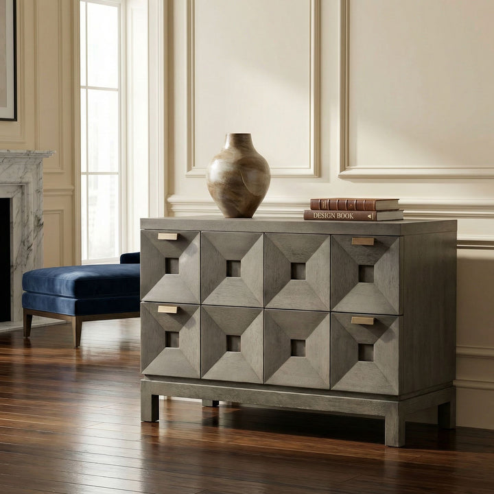 Noir Musashi 2 Drawer, Large - Greige Walnut