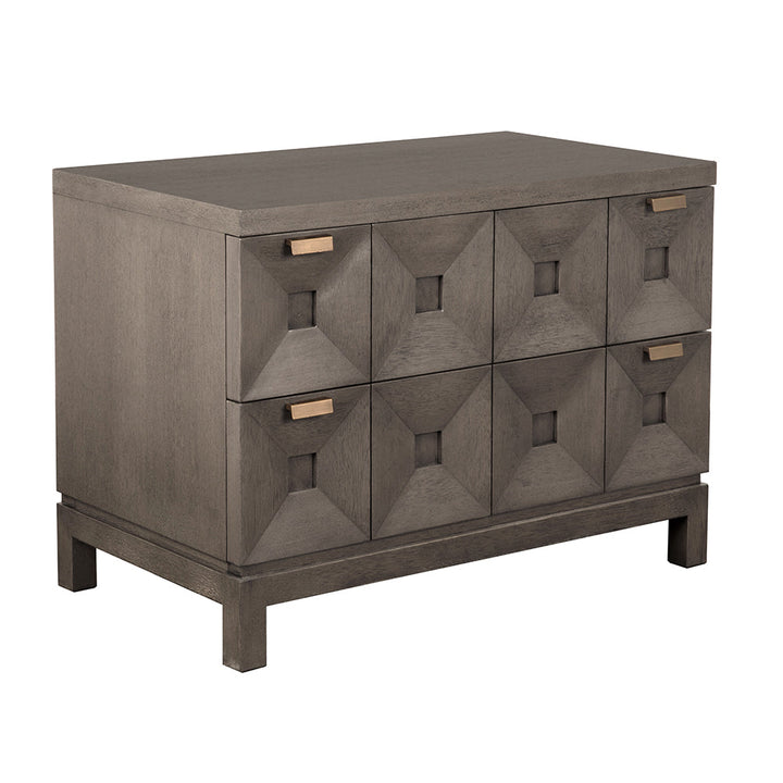 Noir Musashi 2 Drawer, Large - Greige Walnut