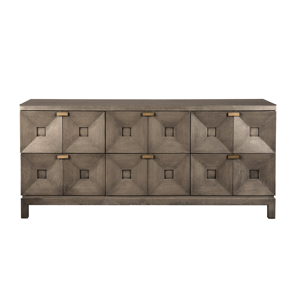 Noir Musashi 6 Drawer - Greige Walnut