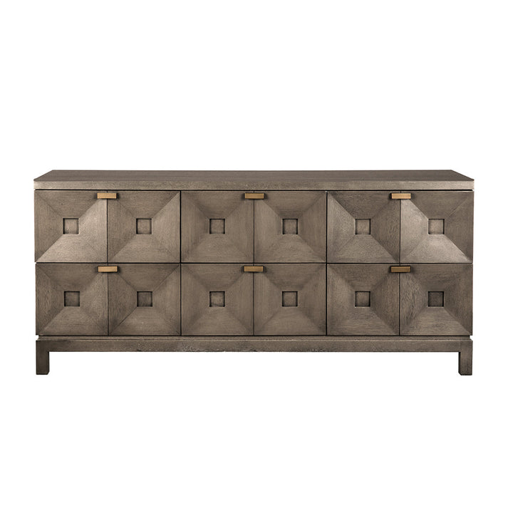Noir Musashi 6 Drawer - Greige Walnut