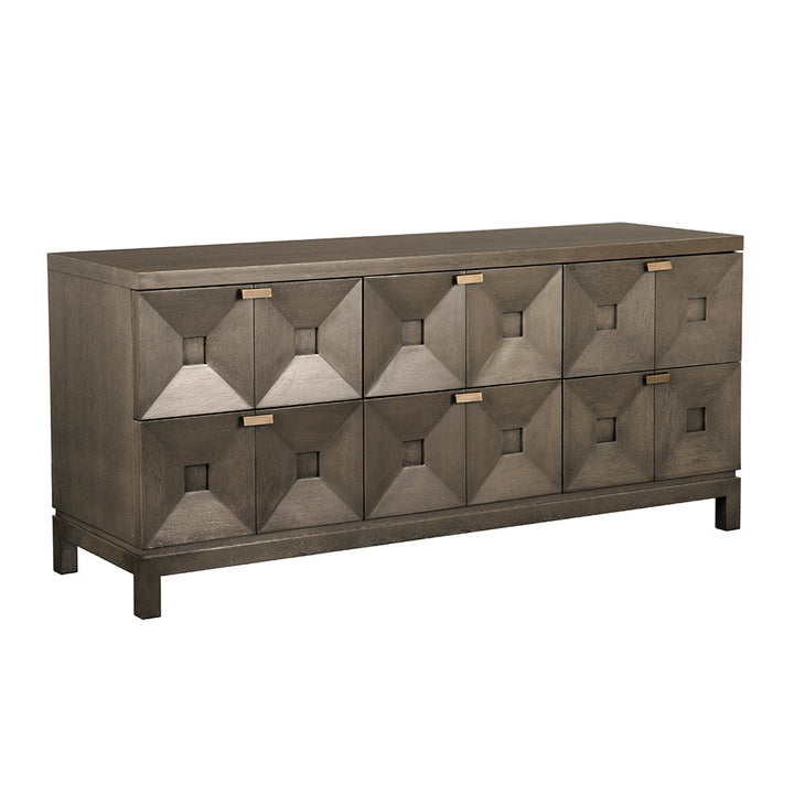 Noir Musashi 6 Drawer - Greige Walnut