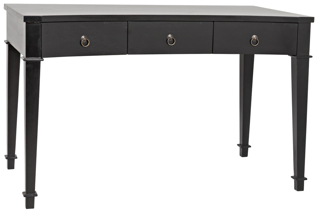 American Home Furniture | Noir - Curba Desk, Hand Rubbed Black