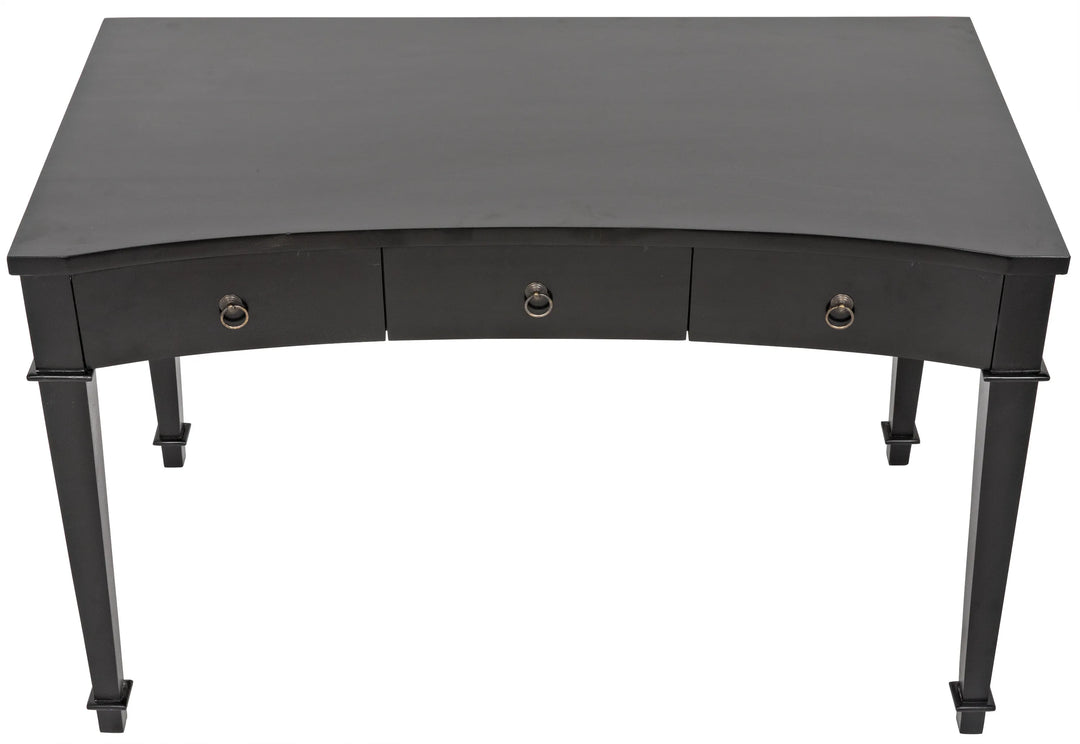 American Home Furniture | Noir - Curba Desk, Hand Rubbed Black