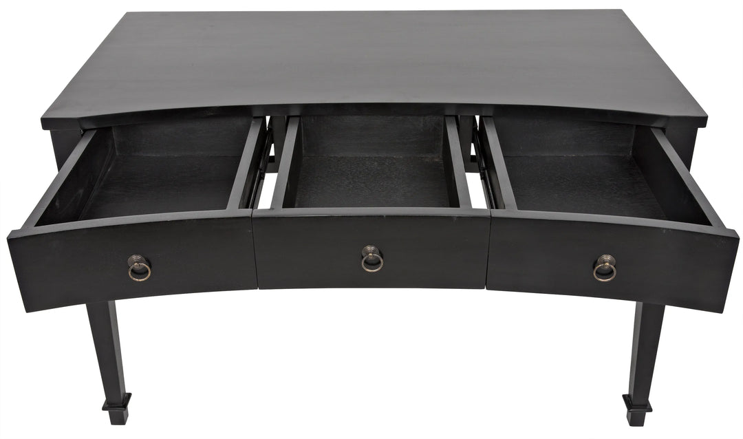 American Home Furniture | Noir - Curba Desk, Hand Rubbed Black