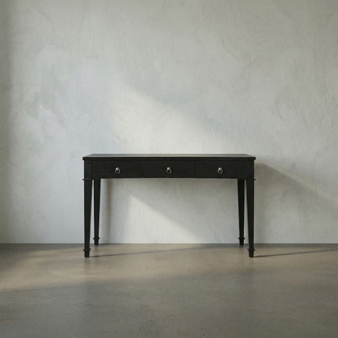 Noir - Curba Desk, Hand Rubbed Black - GDES111HB