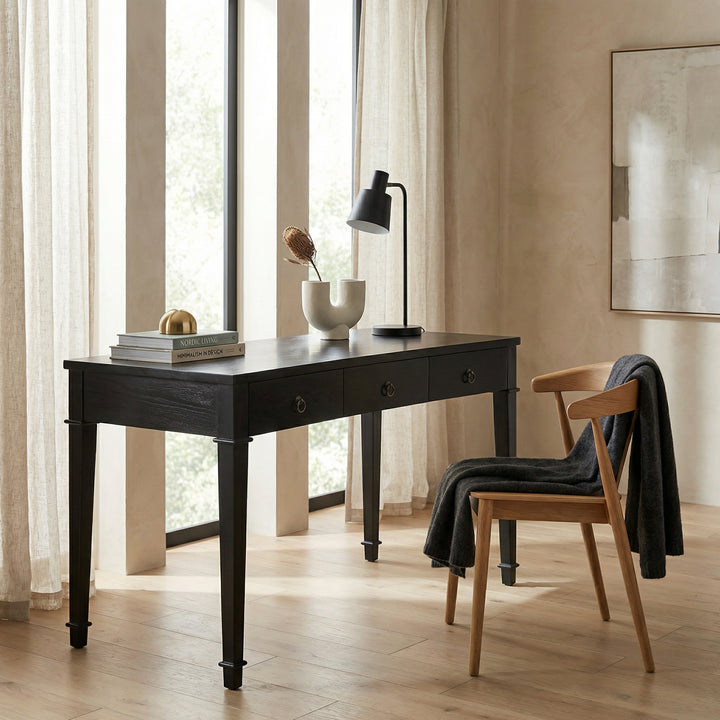 Noir - Curba Desk, Hand Rubbed Black - GDES111HB