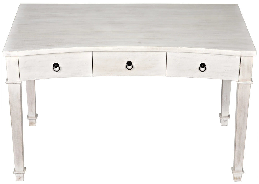 American Home Furniture | Noir - Curba Desk, White Wash