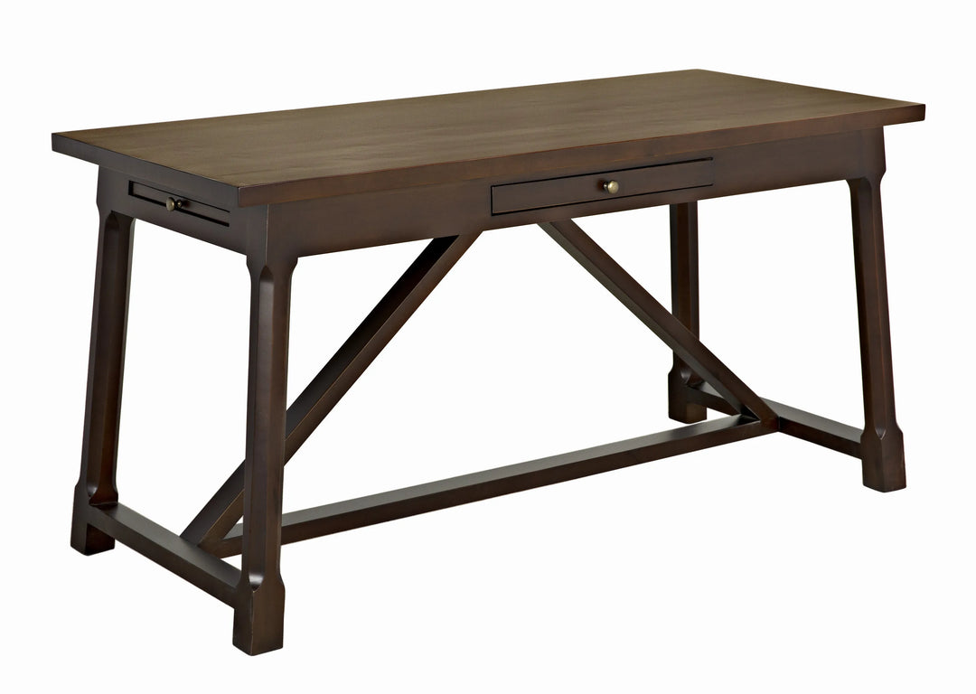 American Home Furniture | Noir - Sutton Desk, Distressed Brown