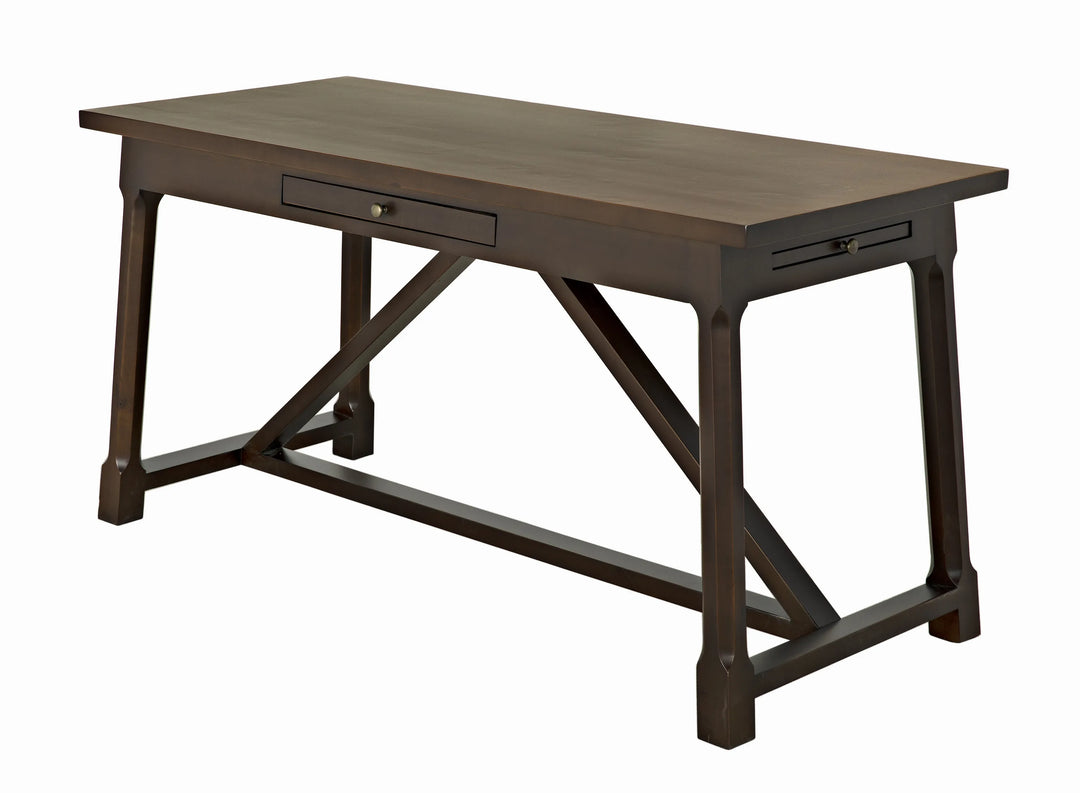 American Home Furniture | Noir - Sutton Desk, Distressed Brown