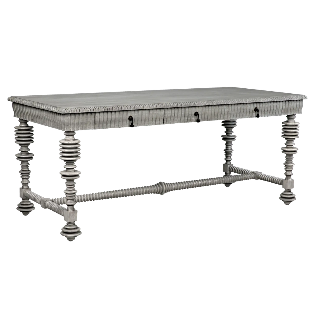 American Home Furniture | Noir - Portuguese Desk, Distressed Grey