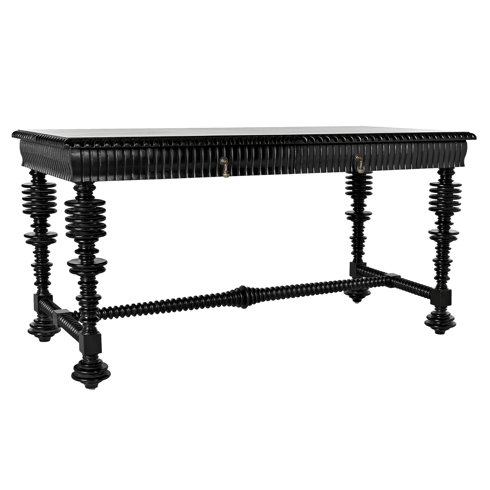 Noir Portuguese Desk, Small, Hand Rubbed Black DESKS