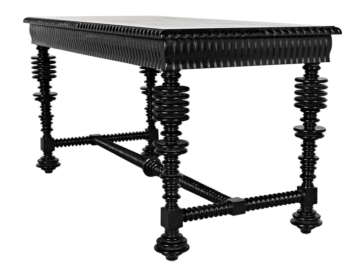 American Home Furniture | Noir - Portuguese Desk, Small, Hand Rubbed Black