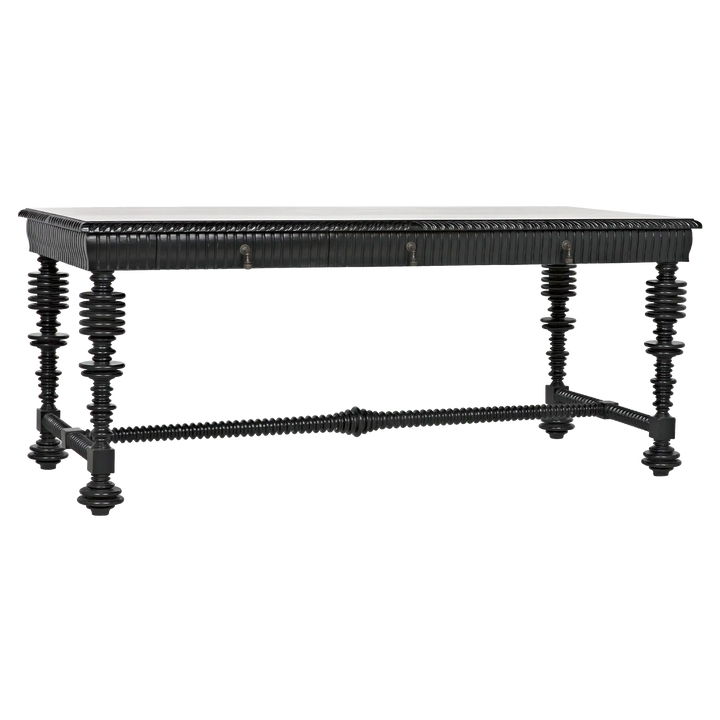 American Home Furniture | Noir - Portuguese Desk, Hand Rubbed Black