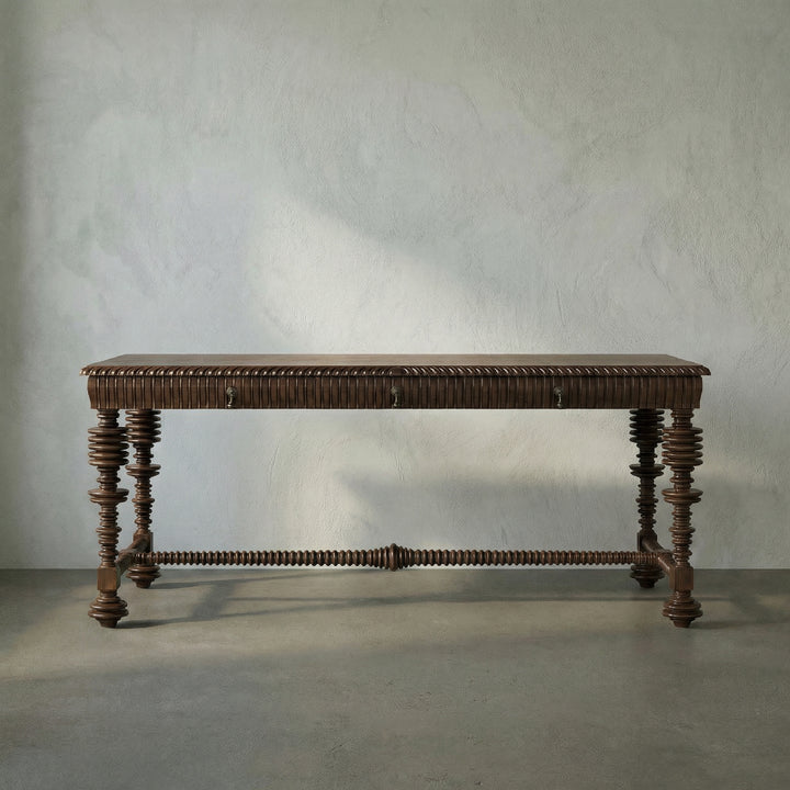 Noir - Portuguese Desk, Hand Rubbed Brown - GDES115HBR