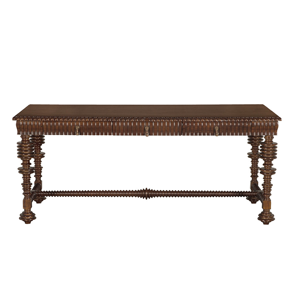 Noir - Portuguese Desk, Hand Rubbed Brown - GDES115HBR