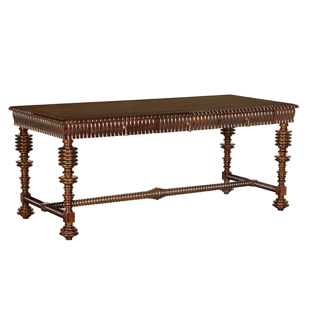 Noir - Portuguese Desk, Hand Rubbed Brown - GDES115HBR