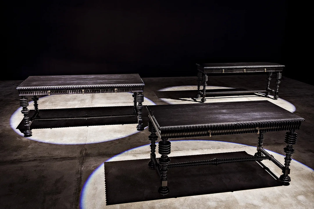 American Home Furniture | Noir - Portuguese Desk, Hand Rubbed Black