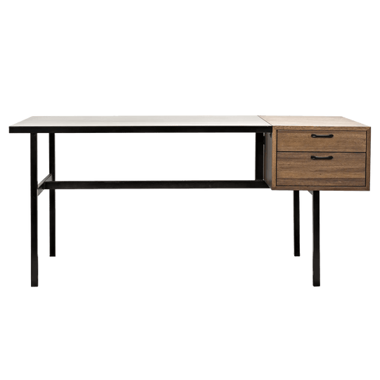 Noir Algeron Desk with Black Steel DESKS