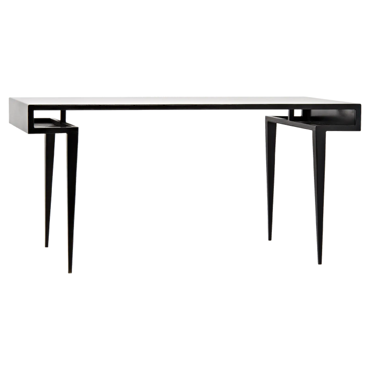 American Home Furniture | Noir - Stiletto Desk, Black Steel