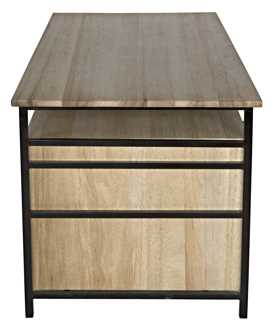 American Home Furniture | Noir - Nabucco Desk, Bleached Walnut and Steel