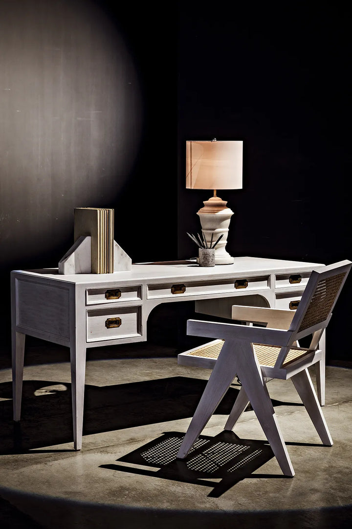 American Home Furniture | Noir - Africa Desk, White Wash