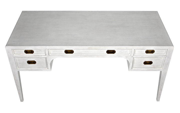 American Home Furniture | Noir - Africa Desk, White Wash