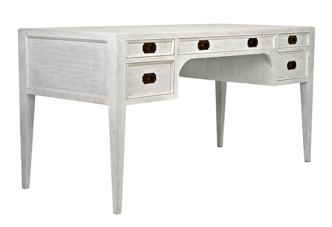 American Home Furniture | Noir - Africa Desk, White Wash