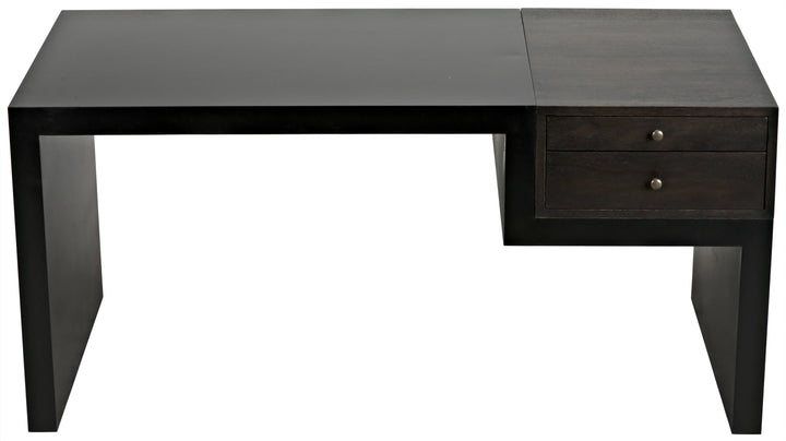 American Home Furniture | Noir - Alvaro Desk, Black Steel with Ebony Walnut