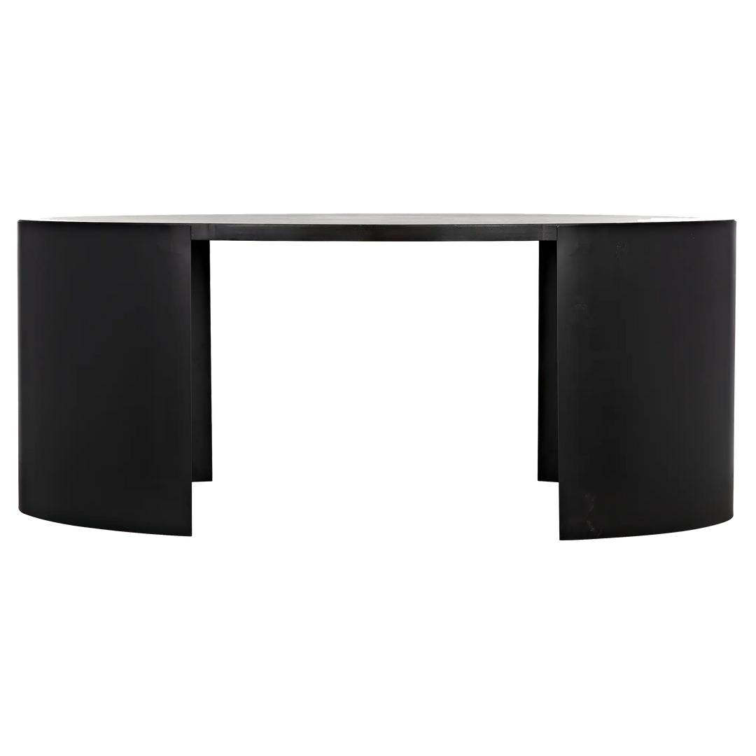 American Home Furniture | Noir - Marigold Desk, Ebony Walnut with Black Steel