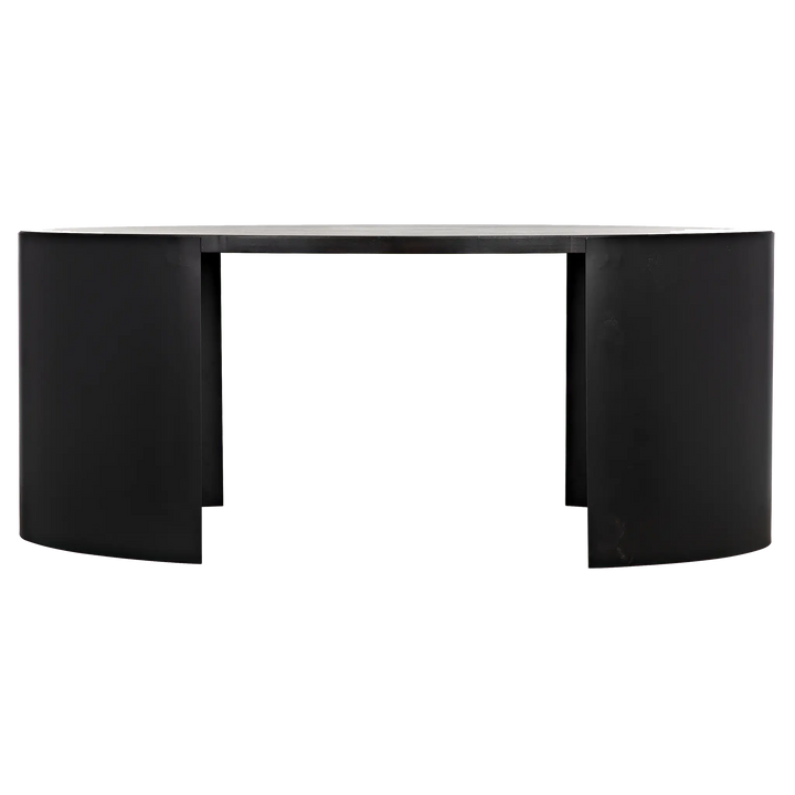 American Home Furniture | Noir - Marigold Desk, Ebony Walnut with Black Steel