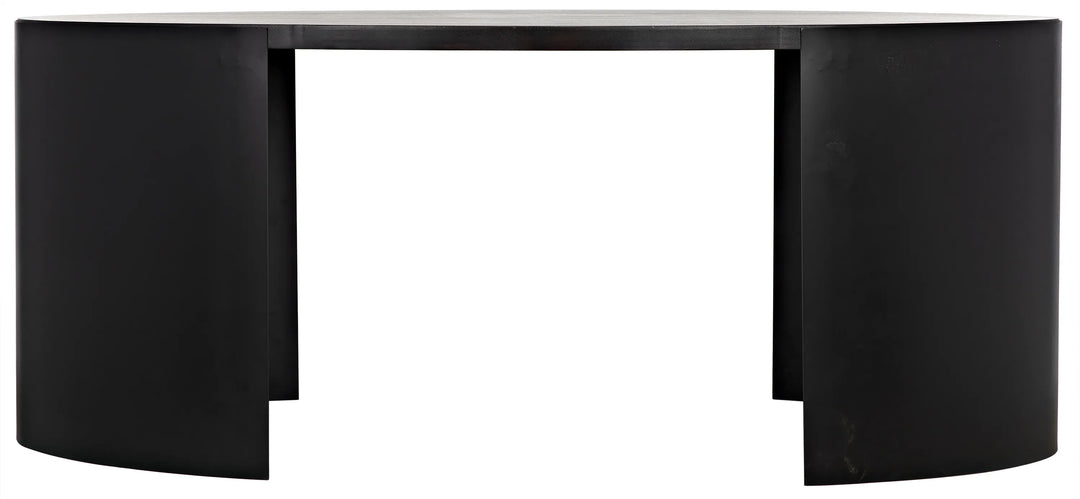 American Home Furniture | Noir - Marigold Desk, Ebony Walnut with Black Steel