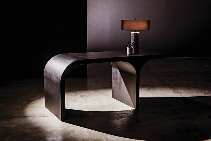 American Home Furniture | Noir - Maximus Desk, Black Metal