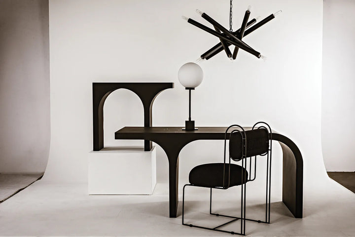 American Home Furniture | Noir - Maximus Desk, Black Metal