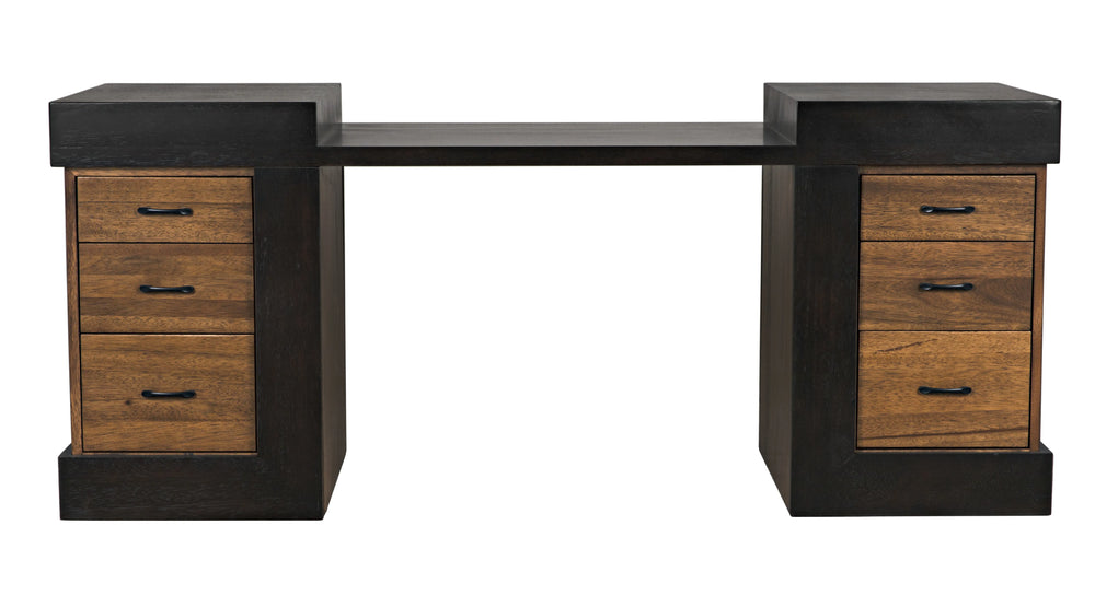 American Home Furniture | Noir - Bentley Desk, Dark/Ebony Walnut