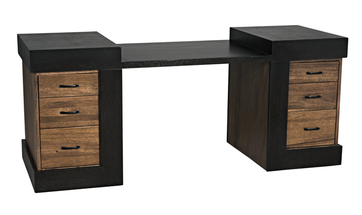 American Home Furniture | Noir - Bentley Desk, Dark/Ebony Walnut