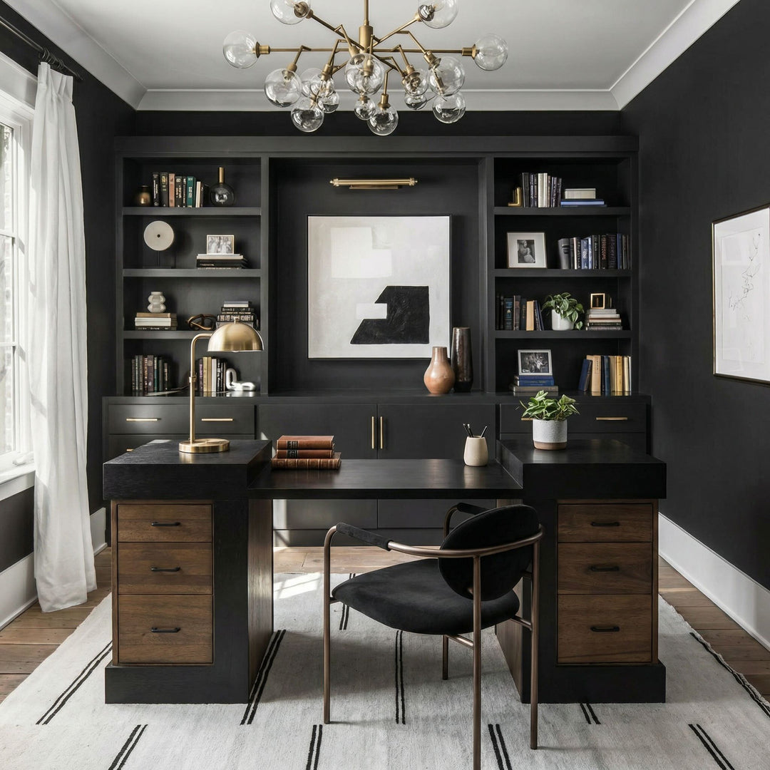 Noir - Bentley Desk, Dark/Ebony Walnut - GDES194EBDW