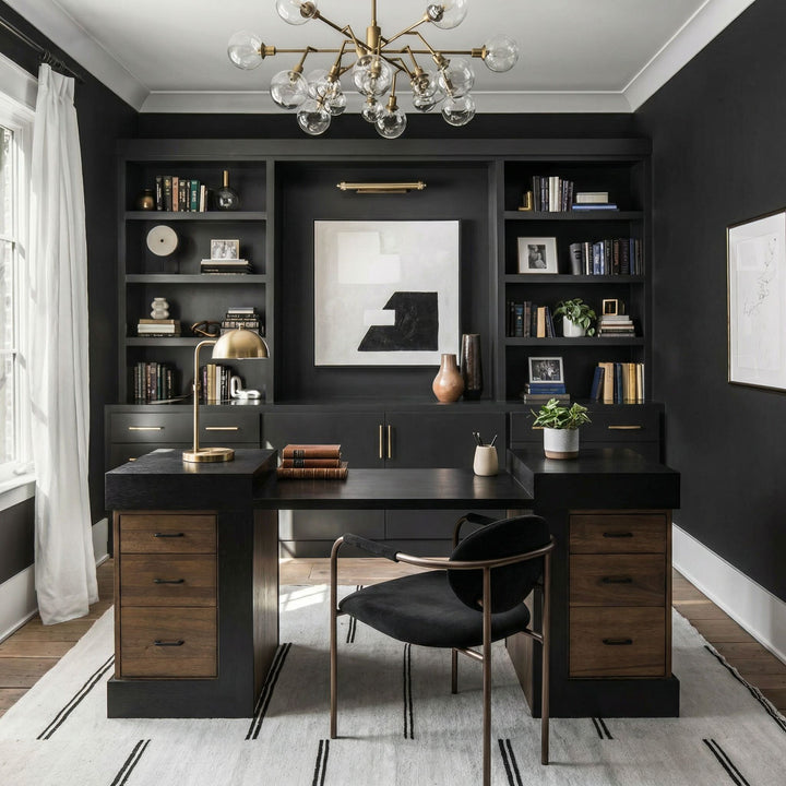 Noir - Bentley Desk, Dark/Ebony Walnut - GDES194EBDW