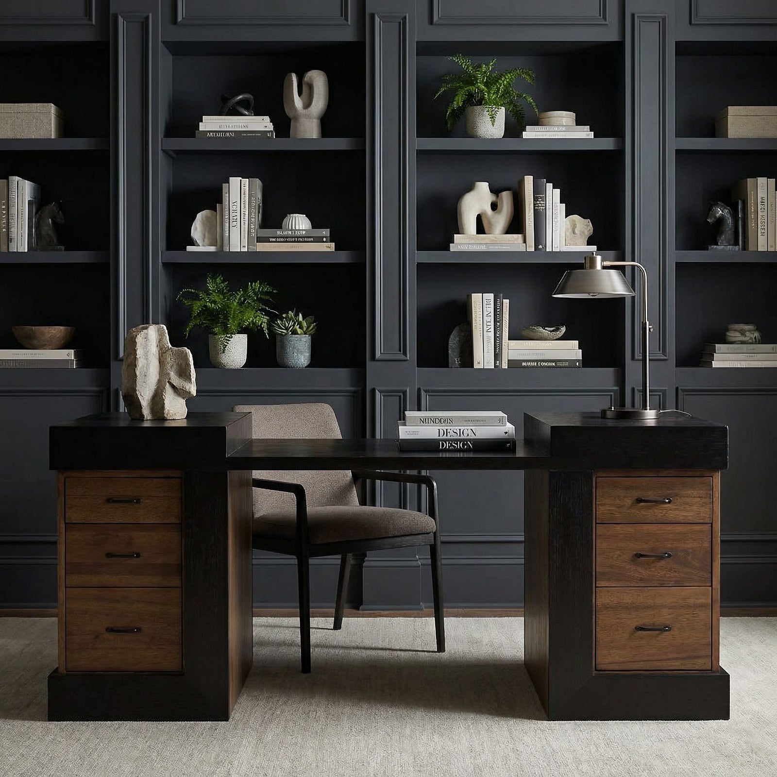 Noir - Bentley Desk, Dark/Ebony Walnut - GDES194EBDW