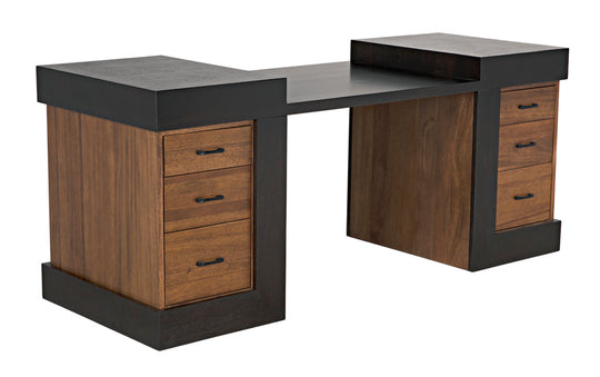 Noir - Bentley Desk, Dark/Ebony Walnut - GDES194EBDW