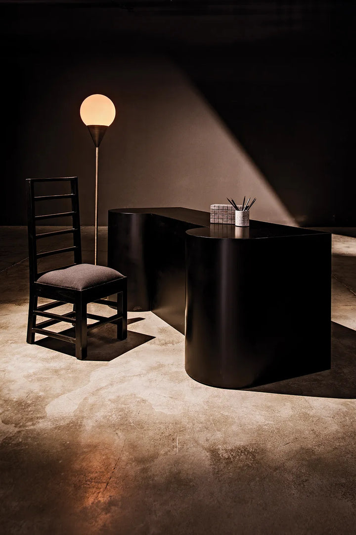 American Home Furniture | Noir - Concierge Desk, Black Steel