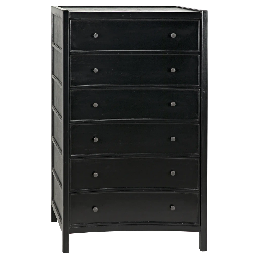 American Home Furniture | Noir - Hampton Tall Boy, Hand Rubbed Black