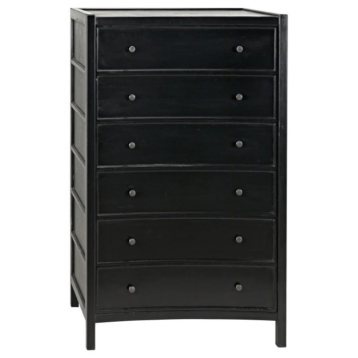 American Home Furniture | Noir - Hampton Tall Boy, Hand Rubbed Black