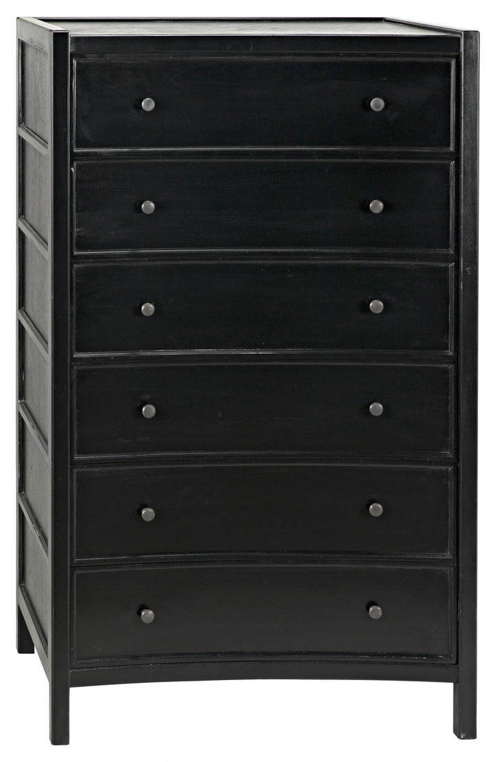 American Home Furniture | Noir - Hampton Tall Boy, Hand Rubbed Black