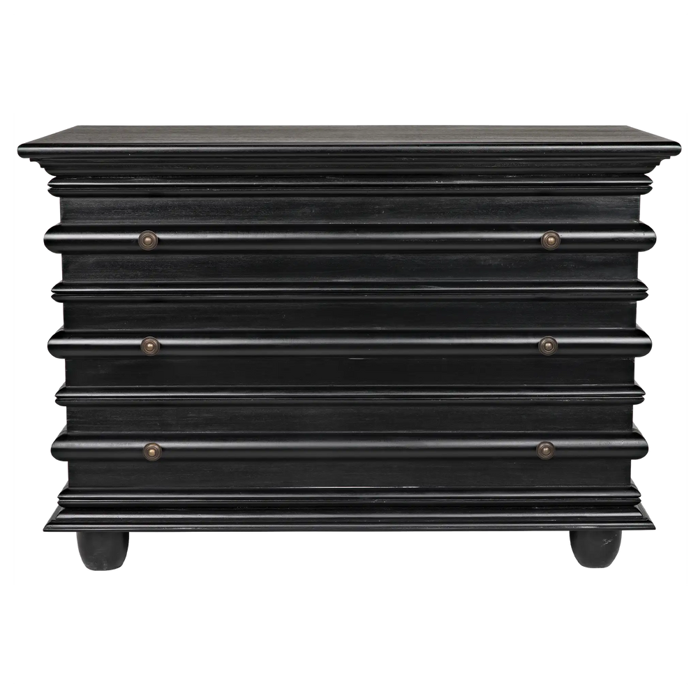 American Home Furniture | Noir - Ascona Small Chest, Hand Rubbed Black