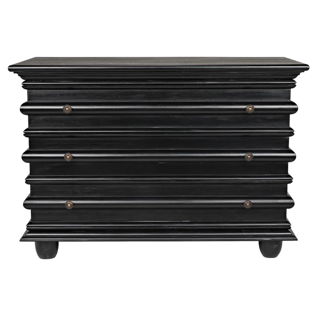 American Home Furniture | Noir - Ascona Small Chest, Hand Rubbed Black